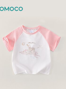 【栗子专属】MOMOCO夏季女童甜美可爱印花圆领T恤上衣78630235035