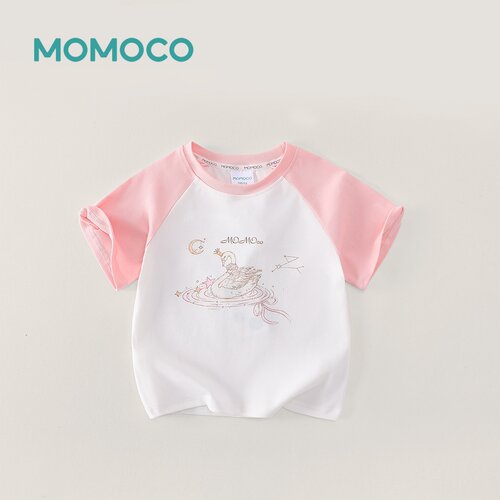 【栗子专属】MOMOCO夏季女童甜美可爱印花圆领T恤上衣78630235035
