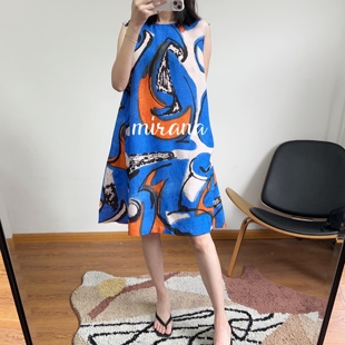 趣味涂鴉亞麻夏季 聯(lián)名款 北歐 超舒服 連衣裙