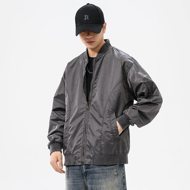 美式复古MA1短款飞行员夹克男2024秋冬季宽松潮牌户外棒球服外套