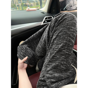 美式扎染雪花卫裤男女秋冬加绒松弛感裤子运动阔腿宽松休闲糯米裤