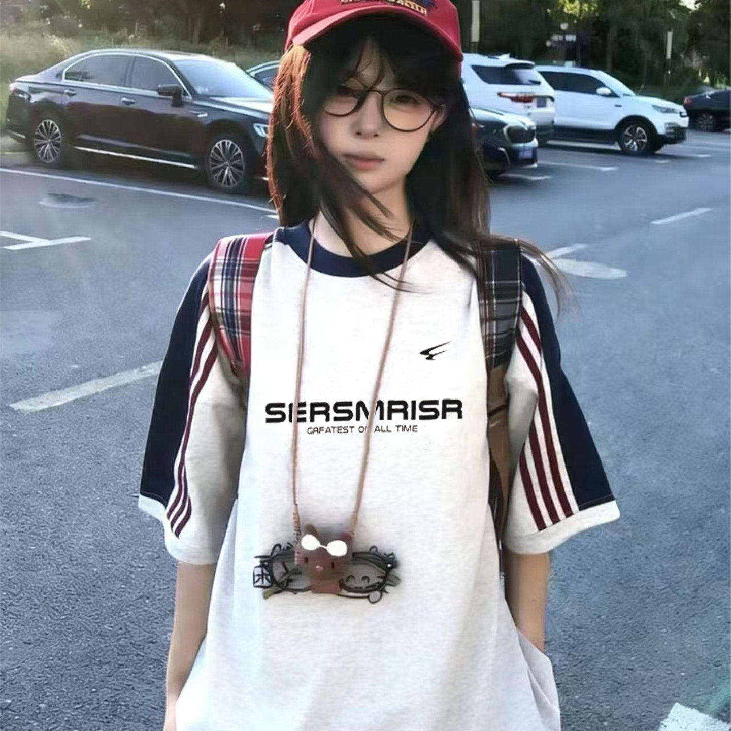 巨好看学院风撞色潮牌短