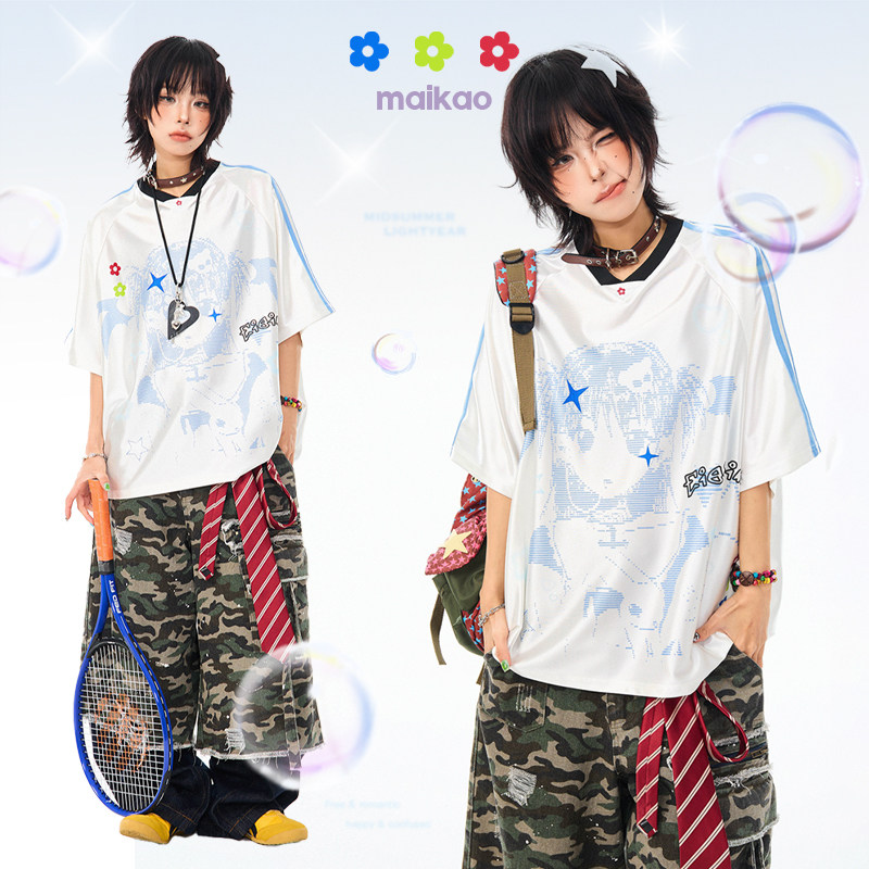 MAIKAO美式复古卡通少女