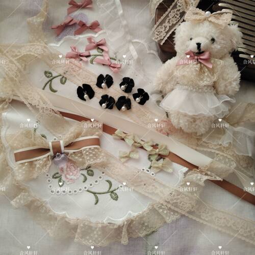 奶茶色调无弹蕾丝皱褶花边