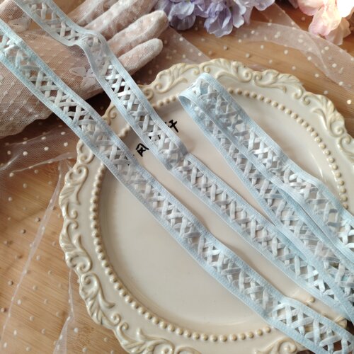 有弹力1米蓝红粉黑白特殊宫廷XX缎带V交叉带W花边裙子服装拼接DIY