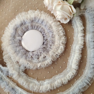 重工定制3层～恬淡风系～千层蛋糕唯美双拼色蓬蓬裙花边高档辅料