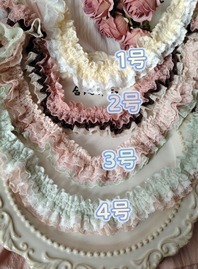 3层定制唯美木耳边复古清新蕾丝花边浅粉巧克力咖啡多层高奢辅料