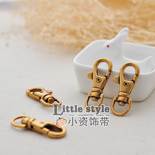 复古色古金鱼嘴扣 链条包带扣口金包链条配件肩带挂钩合金包搭扣X