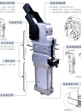亚德客JCK80X15/30/45/60/75/90/105/120/135强力焊接夹紧气缸