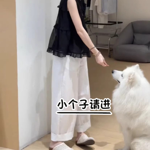 女小个子145春夏穿搭八分显高遮肉显瘦弯刀气球裤 2026新款 阔腿裤