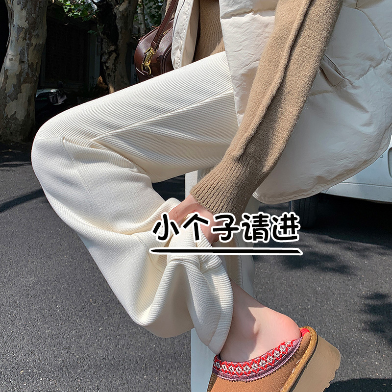 小个子高腰收腹显瘦微喇休闲裤女