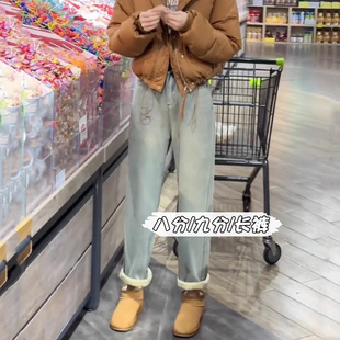 百搭牛仔裤女高腰冬季150小个子春季宽松显瘦八分显高窄版阔腿裤8