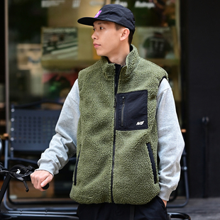 Masterape2026SS春夏新款 日系宽松羊羔绒两面穿保暖防风马甲男女