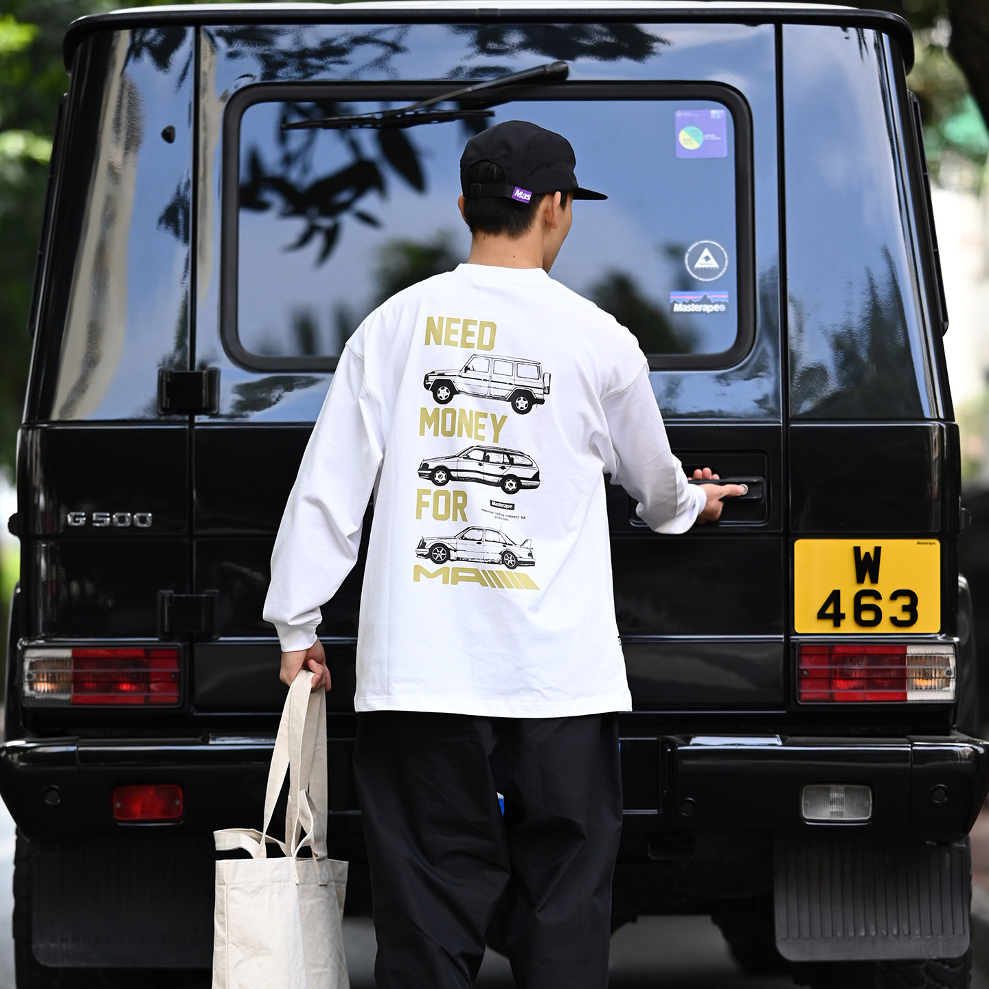 Masterape2026春夏新款美式宽松重磅纯棉汽车文化长袖T恤送布袋,男装,T恤,淘宝优惠券,粉丝福利购,淘宝优惠卷