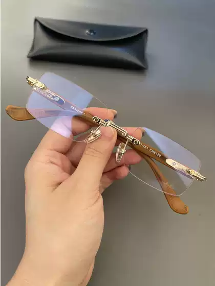 Ma Guitar Glasses Frame New Product Retro Frameless Punching Personalized Men and Women Versatile Ultra Light Thick Leg Myopia Flat Mirror