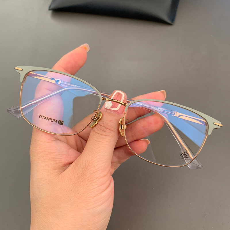 麦克心罗心眼镜框架新品纯钛超轻金丝边男女全框高度数近视平光镜