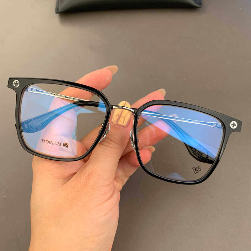 马吉他个性眼镜框架新品纯钛超轻百搭大脸型方形男女近视平光眼镜