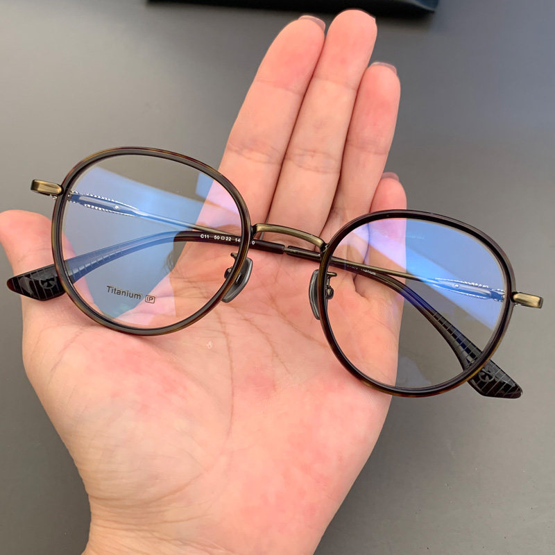 麦克心罗心眼镜框架新品纯钛超轻高度数小脸型百搭男女近视平光镜