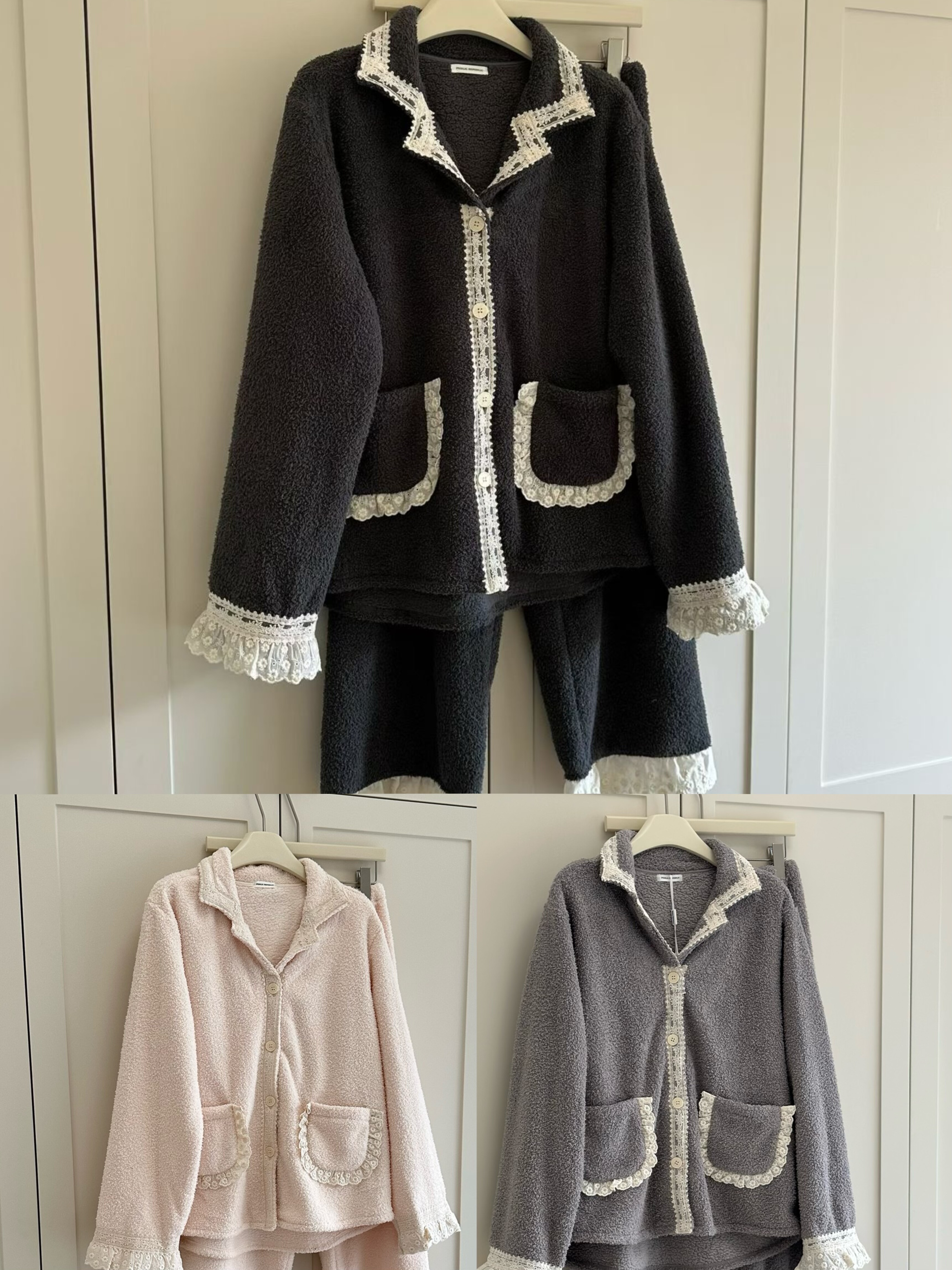 public re public 2025年秋冬季新款韩国睡衣小香风家居服珊瑚绒