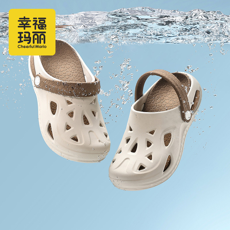 2026新款儿童洞洞鞋中大童包头凉拖鞋透气小孩软底男孩男童沙滩鞋