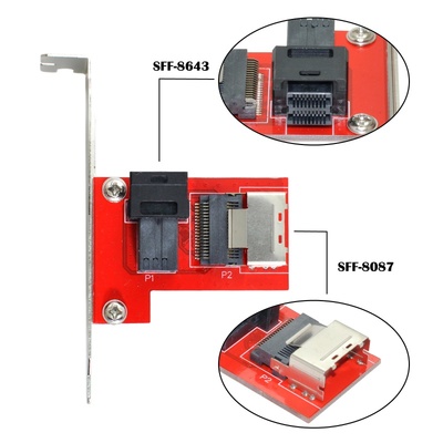 CY PCI-E4.0转接卡8611 Mini SAS HD SFF-8643对SFF-8087互转8654