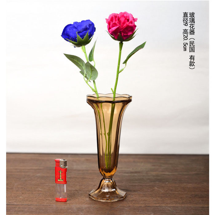 老上海古董海派插花瓶花插老式玻璃瓶客厅酒店会所别墅民宿道具