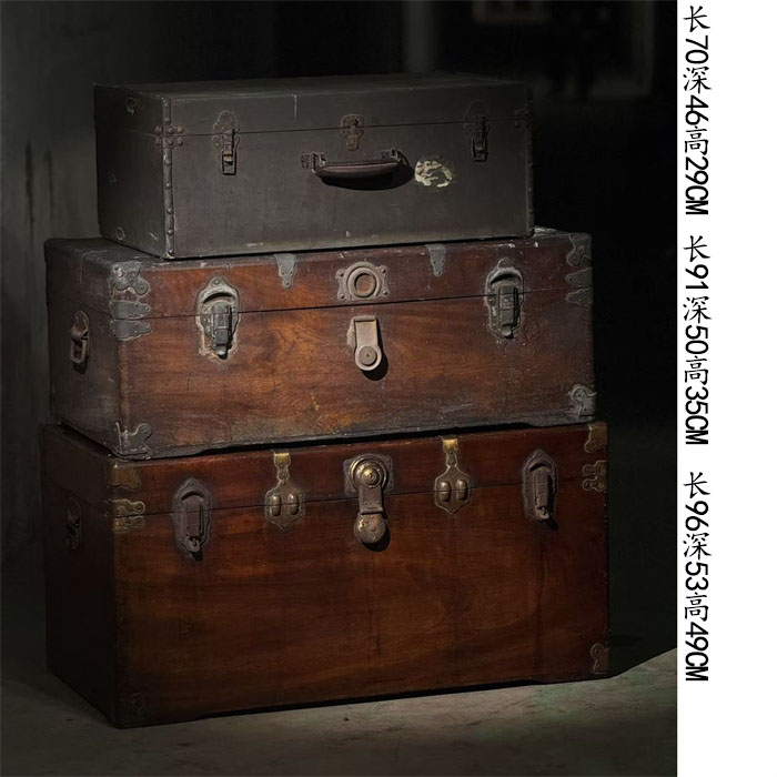 环保无漆老式樟木箱老物件上海老家具旧摆设字画储物装饰咖啡茶台