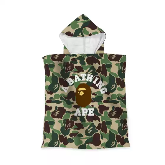 Trendy Brand Bape Kidsren's Hooded Bathrobe, Bath Towel, Cape, Boys and Girls Bathing and Swimming Bathrobe, Water-Absorbent