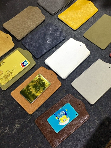 Кожаный кошелек, картхолдер, чехол для проездного, комплект, в корейском стиле, простой и элегантный дизайн, из натуральной кожи, воловья кожа