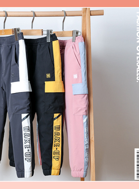 斯博兰帝儿童冲锋裤男童女童软壳裤冬季防风防水加绒加厚EJDT6649