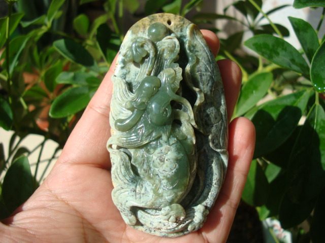 天然河磨玉手把件鱼化龙老玉手把件鱼化龙籽料岫岩玉和田玉透闪石