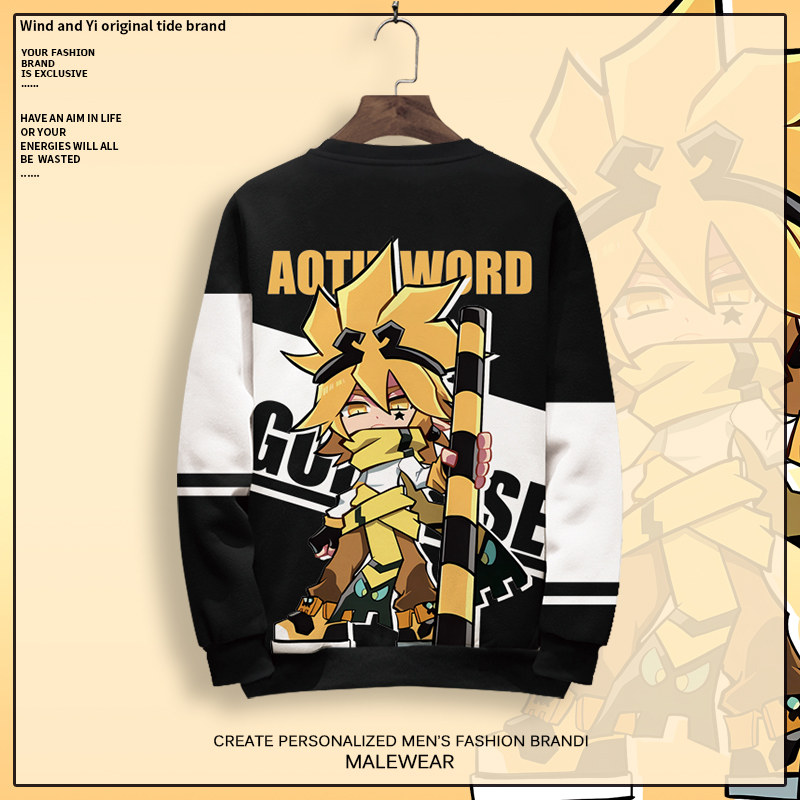 凹凸世界动漫周边卫衣男日系原宿风长袖T恤二次元外套圆领厚上衣