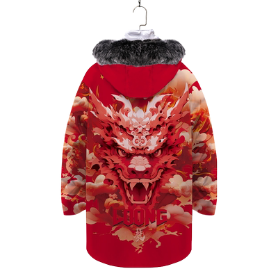 素衣黎人龙年本命年连帽休闲中长