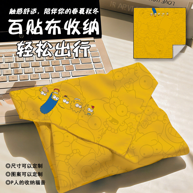 多功能百贴布辛普森一家印花化妆包收纳包自粘布魔术贴镜头收纳袋,收纳整理,收纳布/百贴布,淘宝优惠券,粉丝福利购,淘宝优惠卷