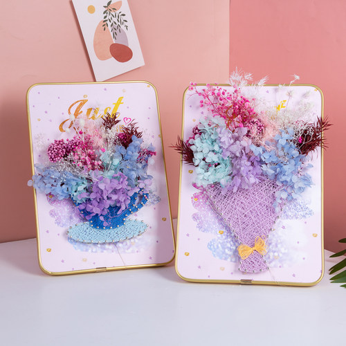 花卉弦丝画钉子画手工礼品绕线画