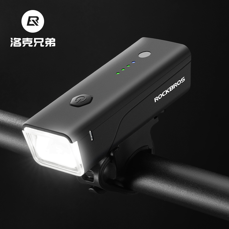 洛克兄弟自行车灯强光充电光感
