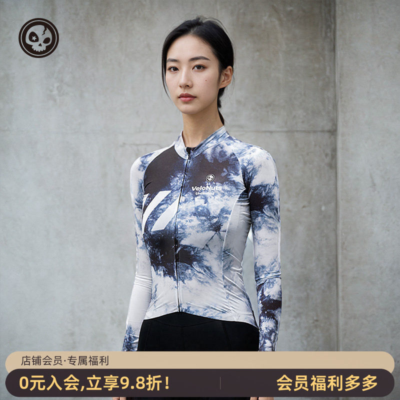 小骷髅骑行服长袖女透气排汗速干