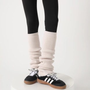 50厘米lulu平替骨白色堆堆袜套加厚保暖针织腿套 250克高克重