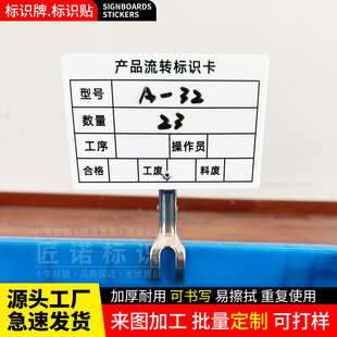 工厂产品生产流程卡夹牌车间记录工序流转卡仓库物料标识夹牌定做