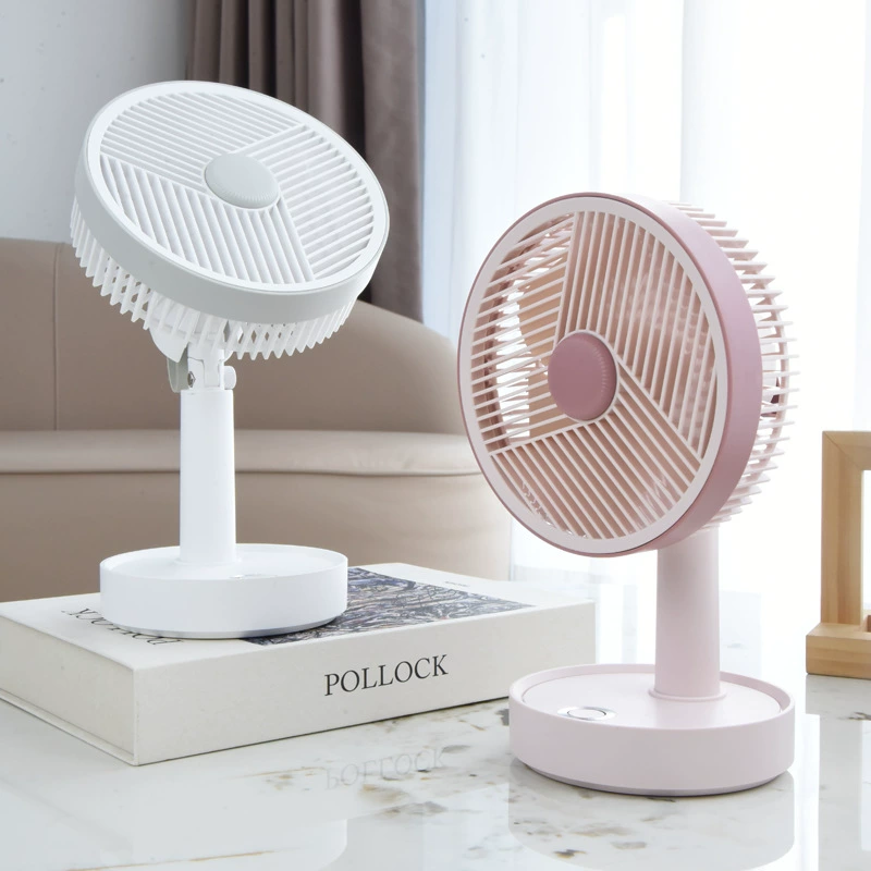 新款极简风带灯光可升降台式风扇
