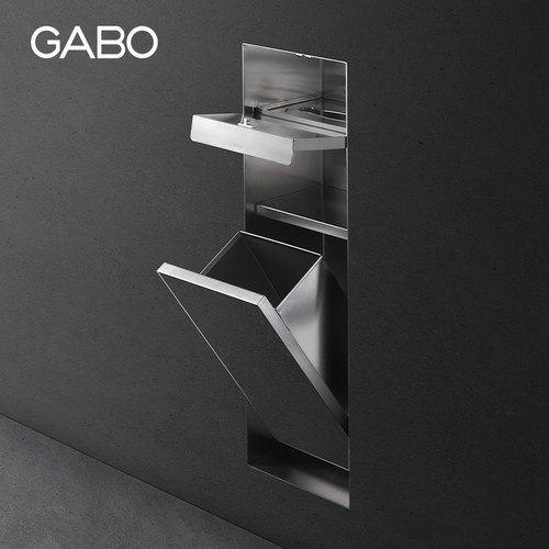 定制 观博GABO304不锈钢隐藏式垃圾桶卫生间暗装嵌入式纸巾盒2722