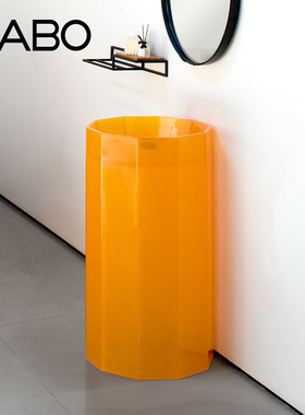 QC 观博GABO 透明树脂洗手盆酒店民宿立柱盆落地式洗面盆 T10231