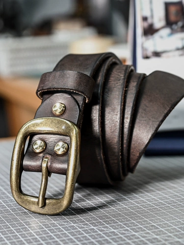 Латунный кожаный ремень, из натуральной кожи