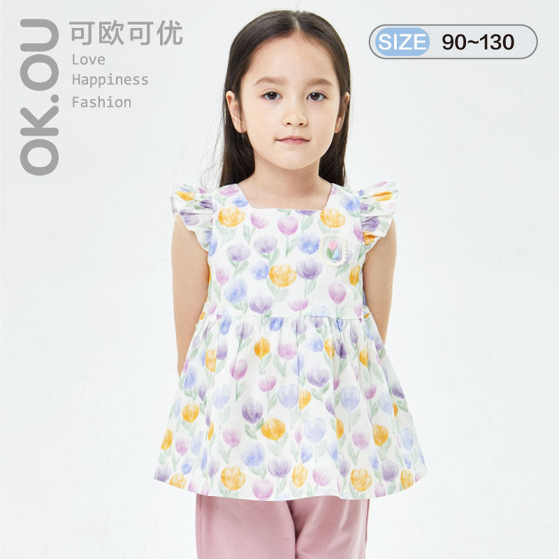 可欧可优OKOU短袖裙衫女童短袖夏 丽家宝贝