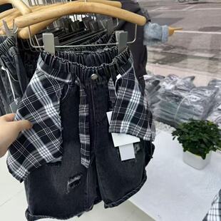 男孩炸街痞帅裤子2025新款儿童宝宝韩版时尚破洞牛仔屁帘牛仔裤潮