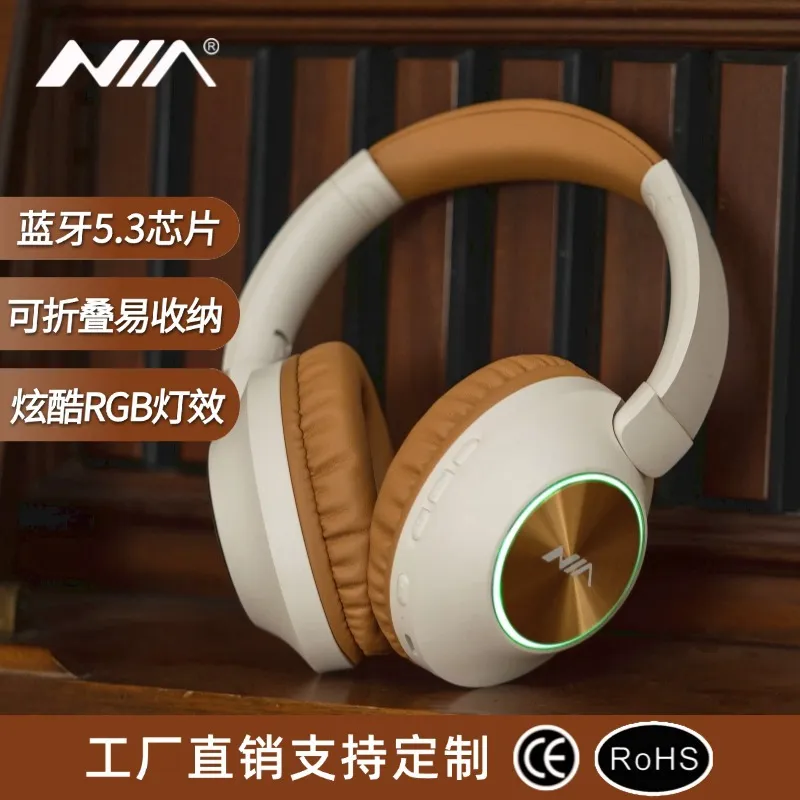 NX400可折叠可发光头戴式长续航耳机 多功能蓝牙无线耳机工厂