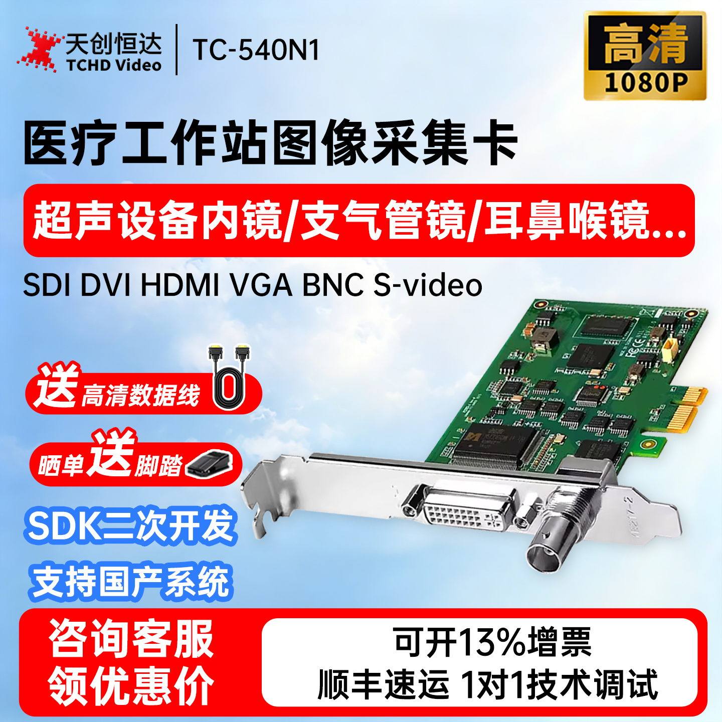 天创恒达540N1高清直播sdi采集卡图片