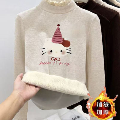 女童新款加绒加厚保暖卫衣