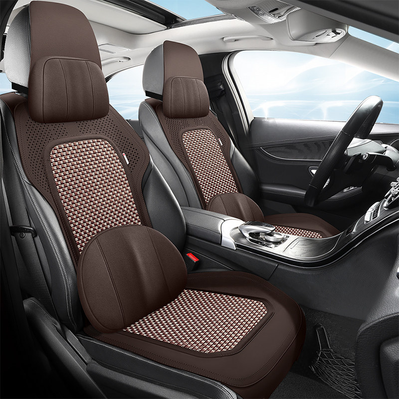 新汽车坐垫夏季凉垫单片通风透气冰丝车用座椅三件套后排单个前排