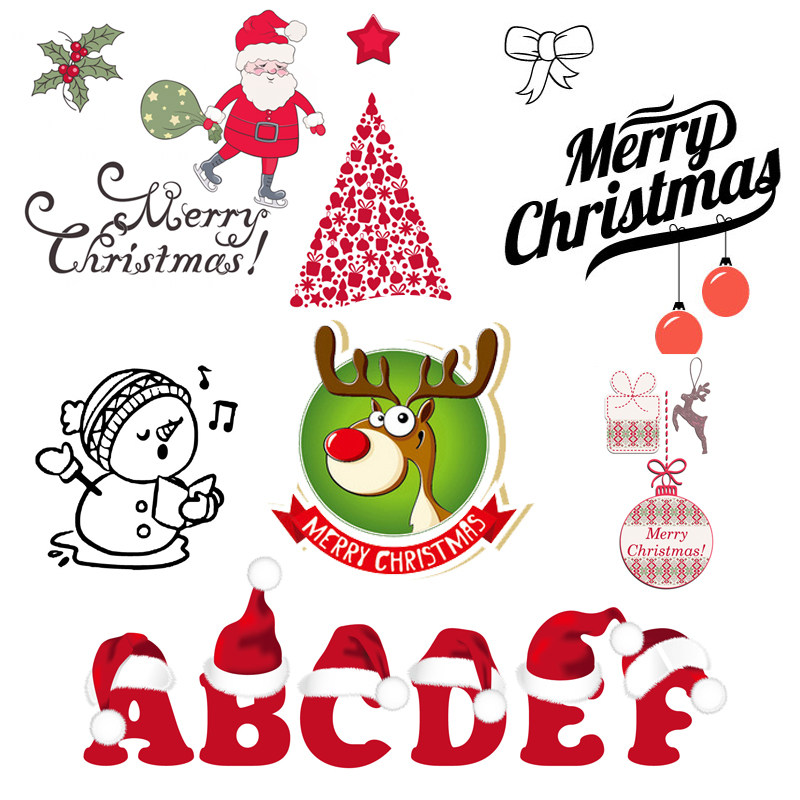 2020新款圣诞节scrapbook卡通圣诞老人透明印章手账贺卡环保硅胶